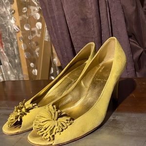 J. Crew Yellow Suede Heels